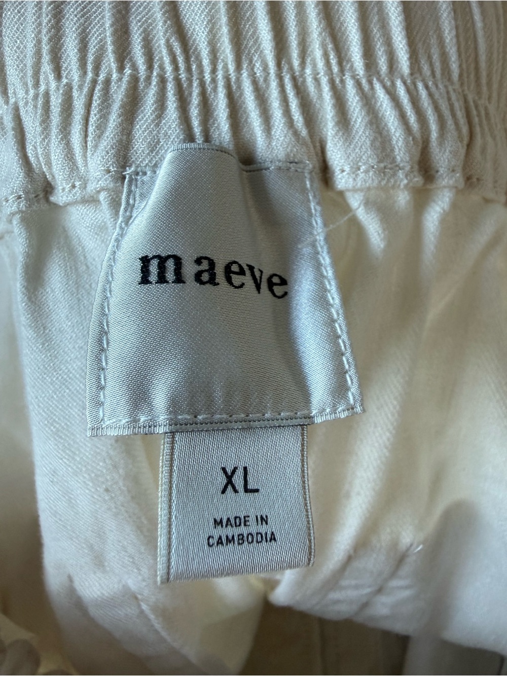Maeve Wide-Leg Drawstring Pants in Cream - Picture 3 of 3
